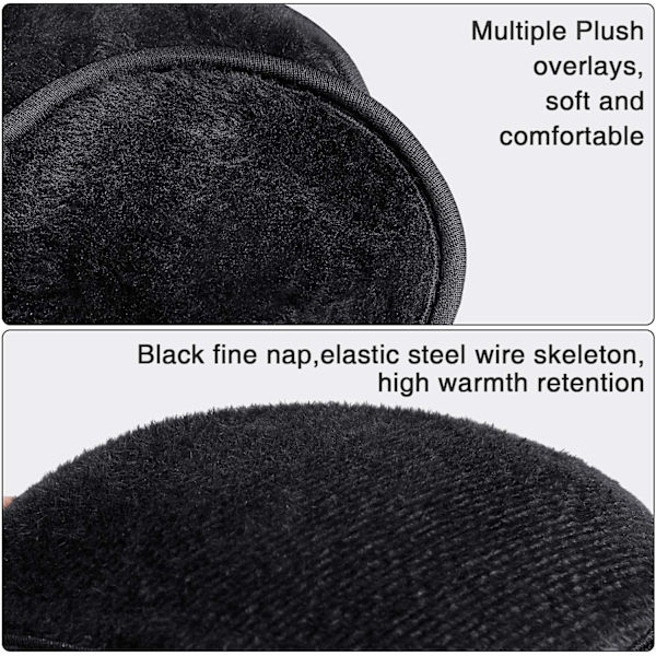 2-pack fleece öronvärmare - vintertillbehör för män och kvinnor