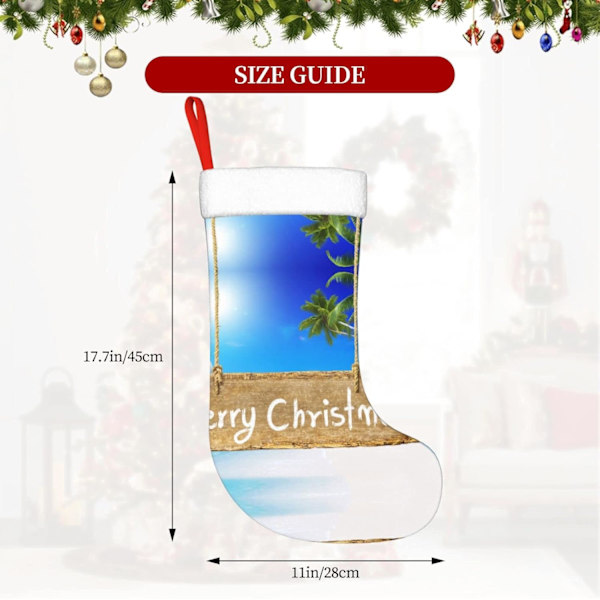 God Jul Dekorativa Strumpor => 45 cm Presentpåse för Fest-Semesterdekorationer Prydnader (1-pack).