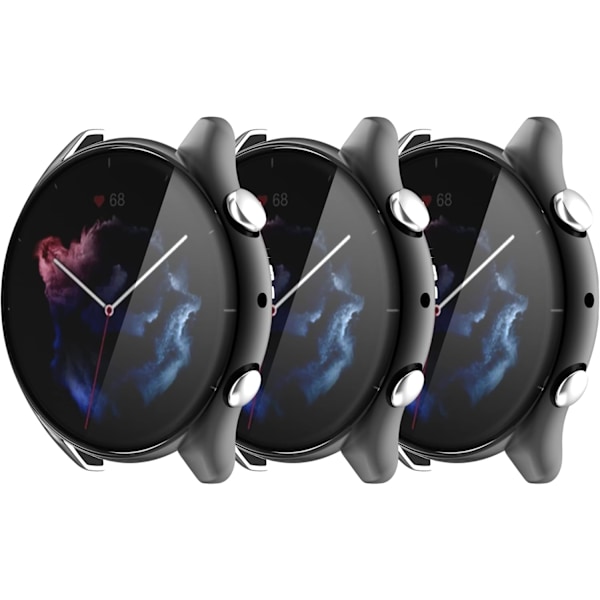 E Näytönsuojakotelo Yhteensopiva Amazfit GTR 3 & GTR 3 Pro:n kanssa, Premium Pehmeä TPU Ohut Pinnoitettu Suojakuori [Naarmuuntumaton] Amazfit GTR 3 Sma:lle