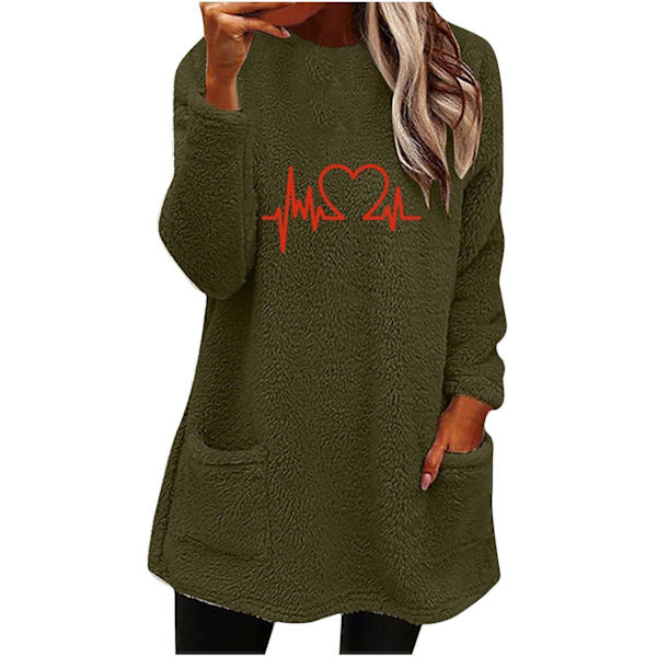 Kvinnors Fleece Sherpa Sweatshirts - Mysiga Vintertröjor
