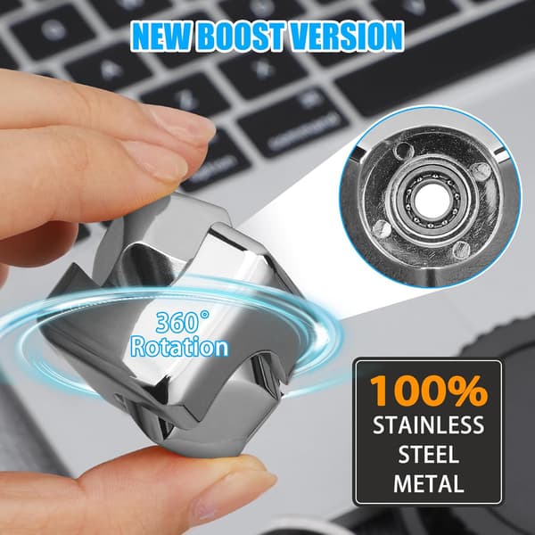 Infinite Gear Fidget Cube - 2-i-1 Transformerbar Spinner - Stress Relief (Sølv)