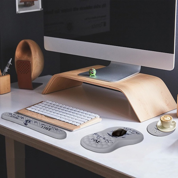 Musmatta handledsstöd, ergonomisk musmatta med handledsstöd, datormusmattor smärtlindring tangentbord handledsstöd med underläggsset, halkfri