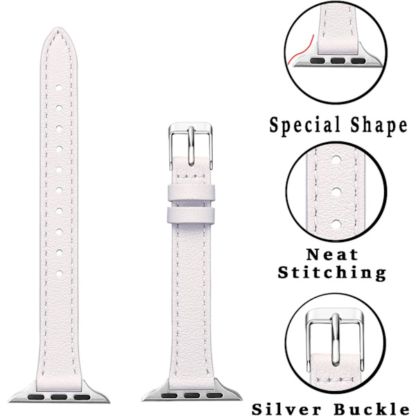 Små læderremme, der er kompatible med Apple Watch Band 38 mm