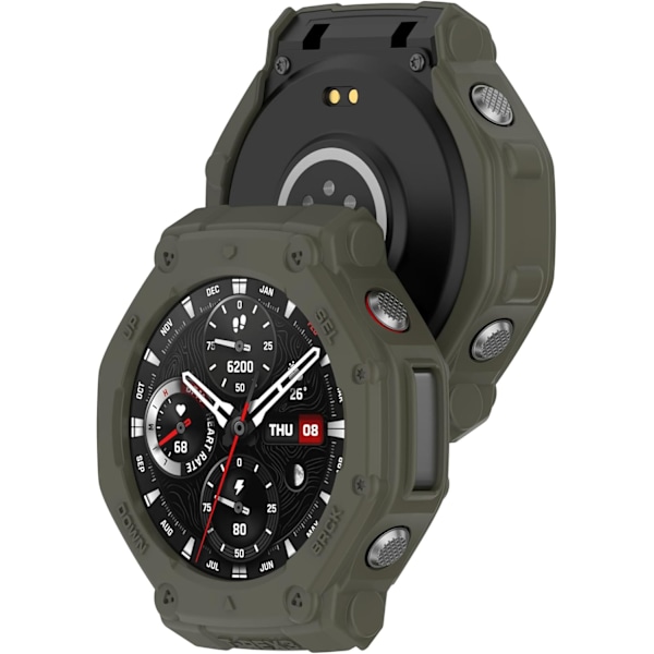 3-pakning Deksel Kompatibel med Amazfit T-Rex 3 Klokkedeksel Slank Designer Beskyttelsesdeksel Armor Anti-ripe Bezel Silikonbånd Deksel for Amaz