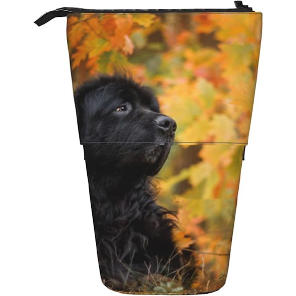 Stående pennfodral Pop-up pennhållare Svart hund Teleskopisk pennfodral för kontor Stående organisatör Retraktil pennfodral Pennväska Svart hund One Size