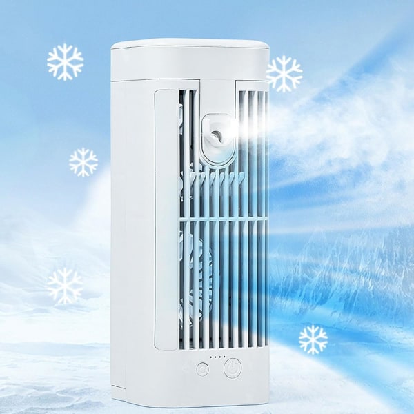 Bærbart klimaanlegg, Mi Air Cooler Conditioner Fan, USB Desktop Conditioner Fan med nattlys, 3 Wd Speed ​​& Cool Mist, for Hjem, Kontor,