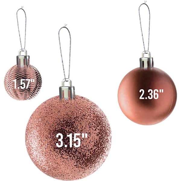 Julgranskulor för juldekorationer (Champagne) | 36 st julgransdekorationer