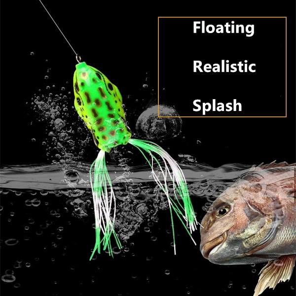 3 stk Topwater Frog Lures Set - Myke Hollow Body Lures for Bass og Gjedde