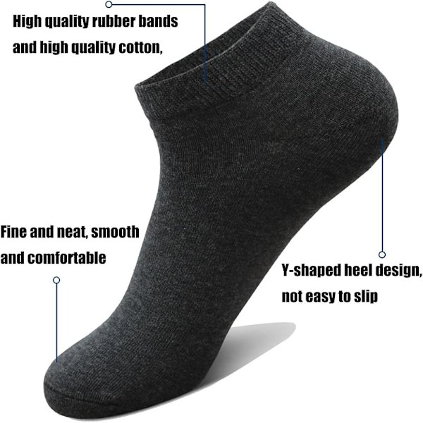 Ankelsokker No Show Athletic Cotton Socks (10 par)