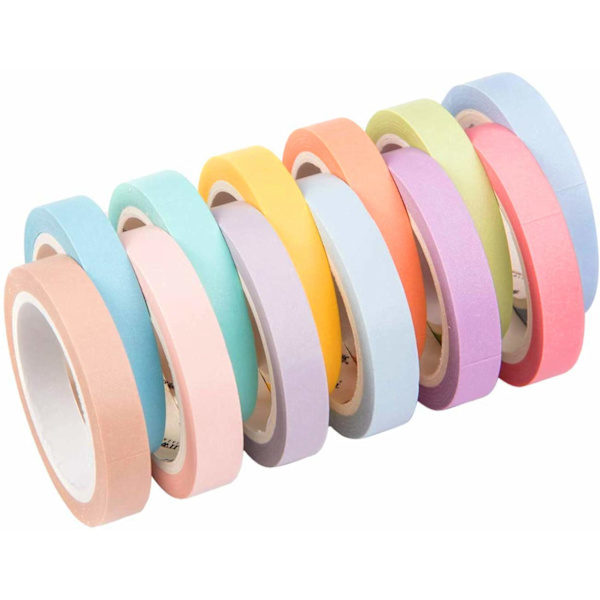 Regnbue Washi Tape - Pastellfarvet dekorativ tape til DIY-projekter