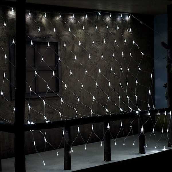 LED Net Mesh Fairy String Dekorative Lys 204 LED 9,84 Ft x 6,56 Ft Varm Hvid Udendørs Træ-wrap Lys 8 Tilstande Lav Spænding til Jul