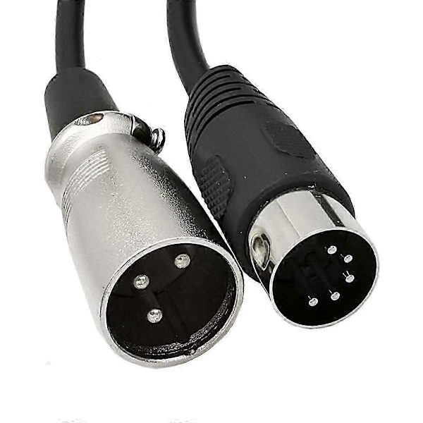DIN 5-polet til XLR 3-polet lydkabel til matchende musikinstrumenter eller kabler med MIDI eller XLR DIN 5P han til XLR hun