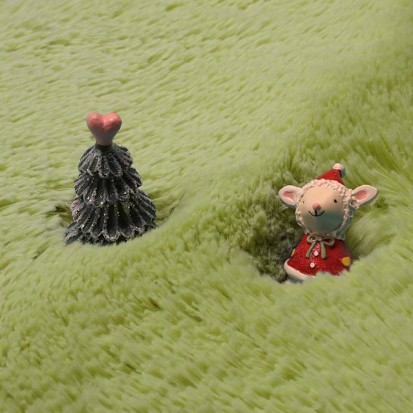 Gräsgrön rund matta för sovrum, fluffig cirkelmatta 4'X4' för barnrum, pälsmatta för tonårsrum, lurvig cirkelformad matta för barnrum, fluffig plysch
