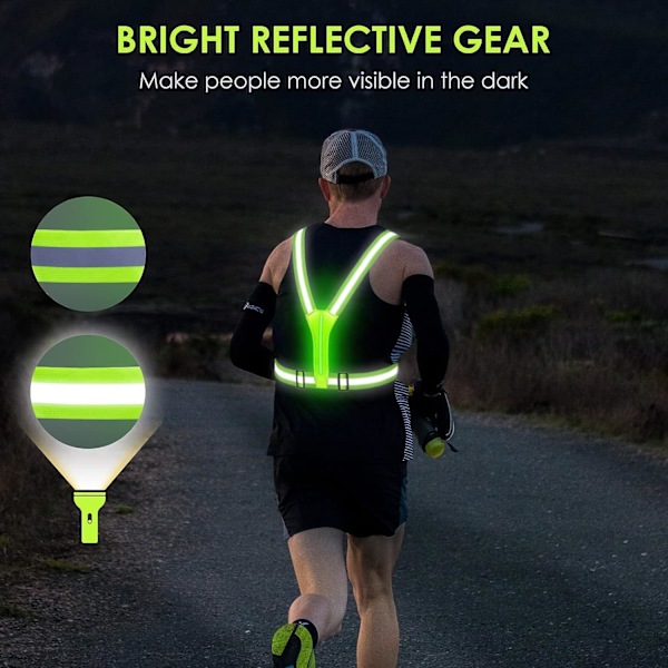 LED Reflekterende Vest Sikkerhedsudstyr - Genopladelig Høj Synlighed