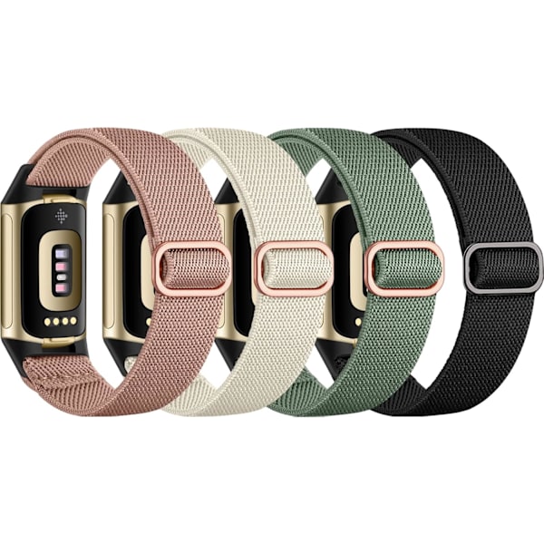 4-pack remmar för Fitbit Charge 5 - Mjuk sportrem som andas