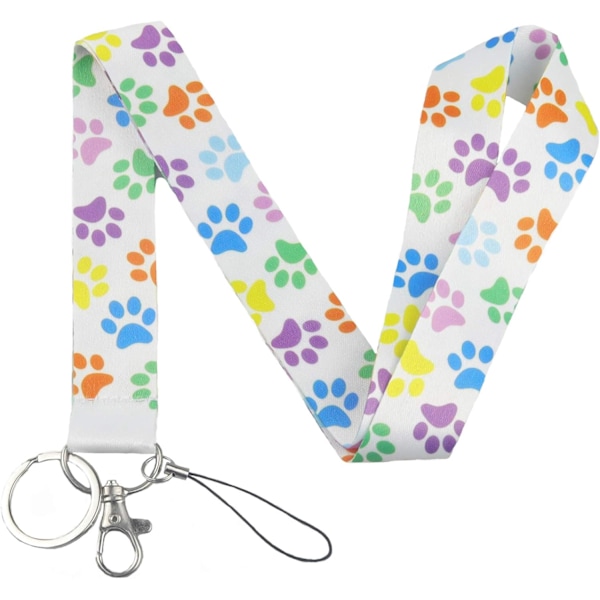 Dog Paw Lanyard för nycklar, nyckelring, plånbok, ID-hållare