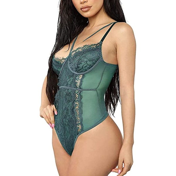 Dam Sexig Body Lingerie En Delig Babydoll V-Hals Teddy Knäppning i Grenen