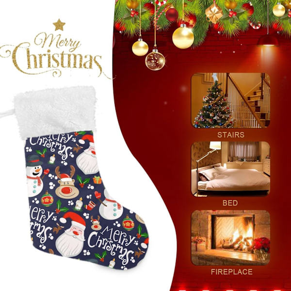 Julstrumpa, Personliga Julstrumpor 2-pack Santa Claus Snögubbe Julgran 18 tum Julstrumpor Hängande Ornament Kamin