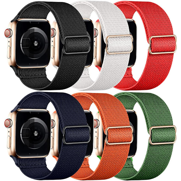 Strækbare nylonremme, der er kompatible med Apple Watch Band 45 mm 44 mm 42 mm