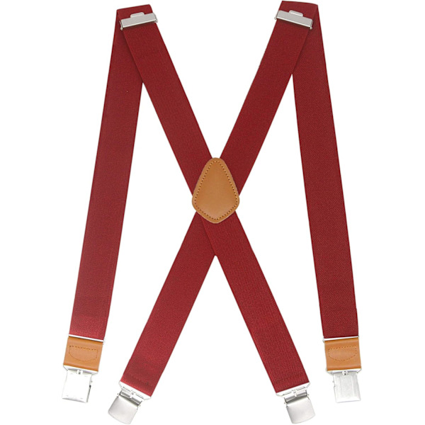 Herr Suspender X Rygg med 4 Metallstyrda Klämmor Bred Byxor & Solida Klämmor