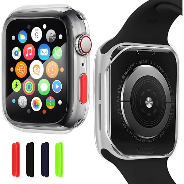 Kompatibel Apple Watch 44mm Series 6/SE/5/4 etui med hærdet glas