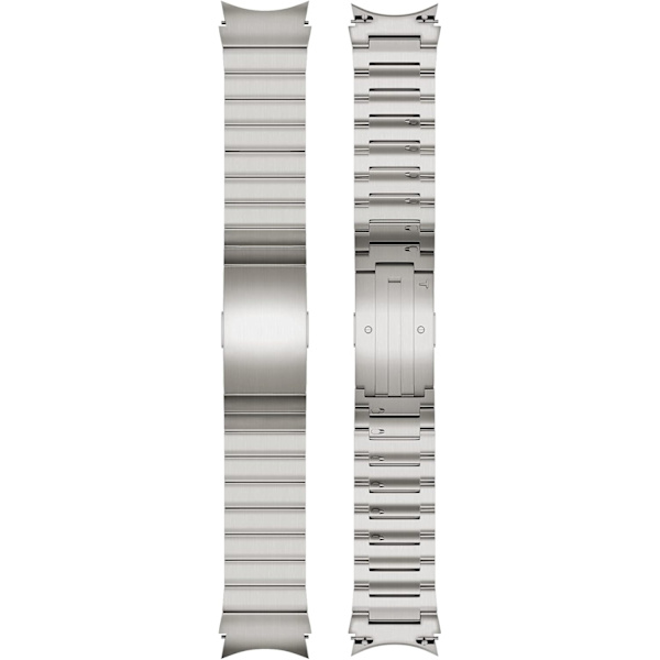 Kompatibel med Galaxy Watch 7/6 Classic 43mm 47mm/5 Pro 45mm-reimer, 20mm titanmetall-klokkereim med buet spenne, kompatibel med Galaxy