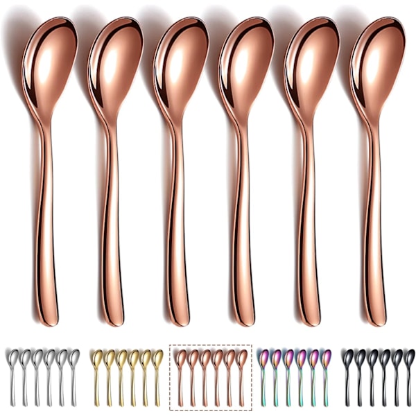 Rose Gold teskedar (6 stk.) - rustfrie kaffeskeer