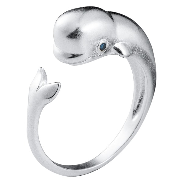 Handgjord vitvalfingerring med justerbar ringöppning
