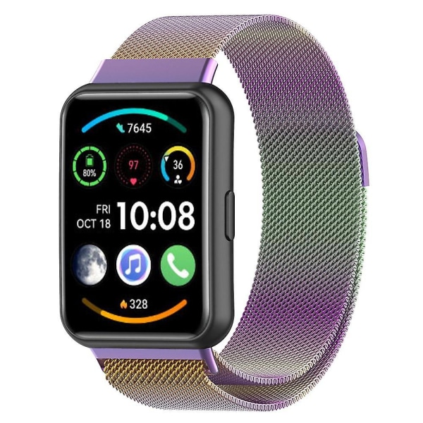 Milanolainen magneettinen solkirannekehihna Huawei Watch Fit 2:lle Sports, hengittävä korvaava ranneke Huawei Watch Fit 2:lle Seven colors