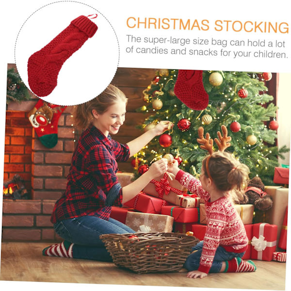 TOPBATHY 2-pack Julstrumpor Julstrumpor Julstrumpor för barn Julhängande strumpa Julstrumpa Dekoration Julgranspynt