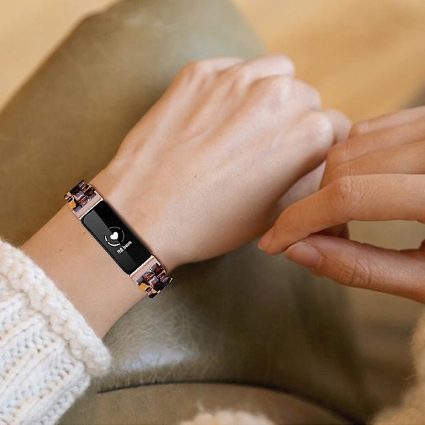 Til Fitbit Inspire 2 / Inspire Oval Resin Watch Band UOU Leopard