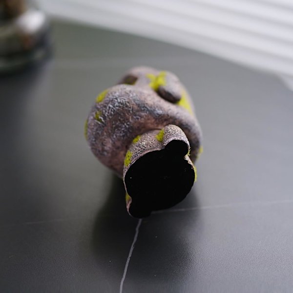 Ester Islnd Hed Sttue n Holder for Desk, Resin Moi Sttue ncil Pot Mkeup Brush Holder Desktop Orgnizer Home Office Desk Decortions