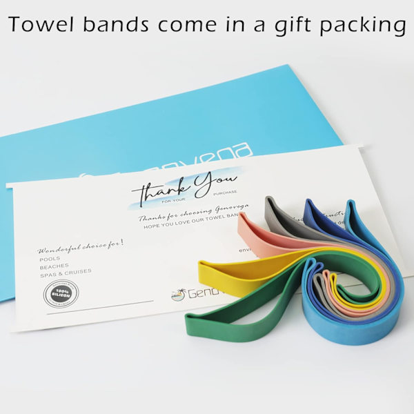 Strandstolsclips Band för handduk (6-pack) Gummi elastisk tjock