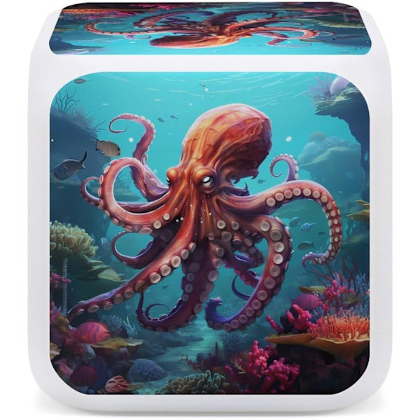 Octopus  Färgförändrande LED-klocka Digital väckarklocka med tid Datum Temperatur Stil Stil