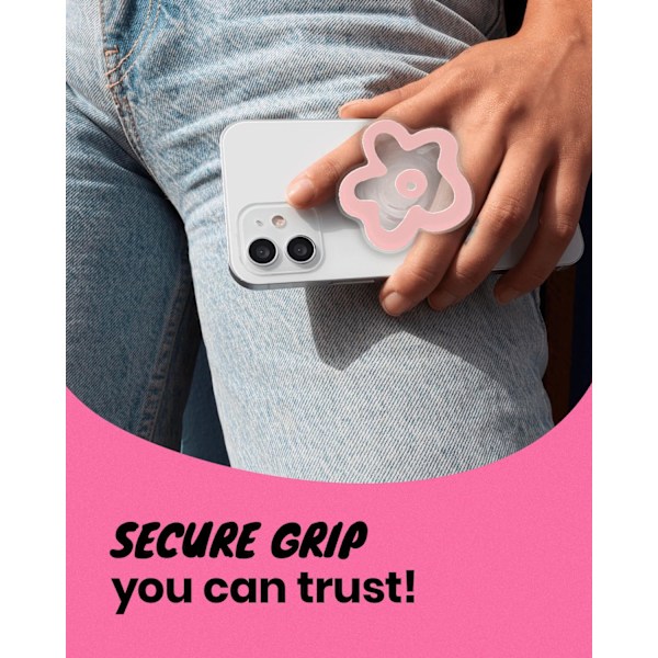 OnTheGrip Söt Transparent Daisy Blomformad Design Mobiltelefongrepp Kompatibel med Magsafe Multifunktionell Hopfällbar Ställhållare för Smartphone
