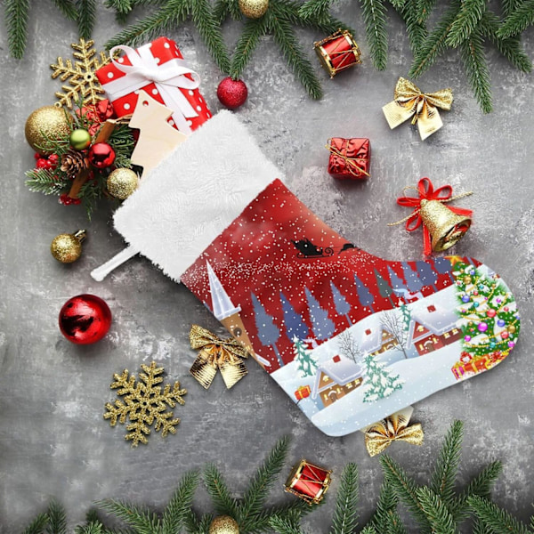 Julklapp, Personliga Julklappsstrumpor 2-pack Snögubbe Julgran Snö 45,7 cm Julstrumpor Hängande Ornament Eldstad