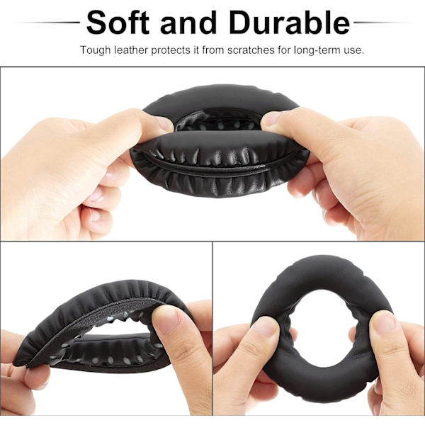 Ersättning öronkuddar för hörlurar - 2-pack (svart)