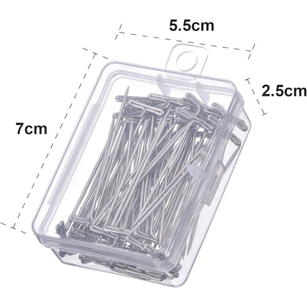 100-pack peruk T-stift 2 tummed plastlåda