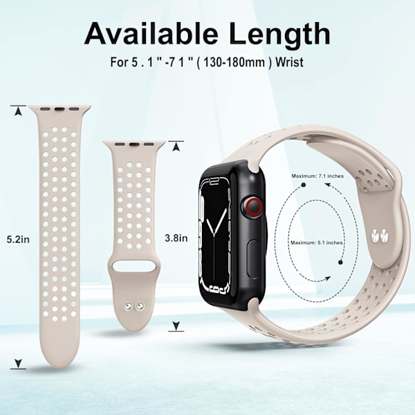 Sportband kompatibel med Apple Watch Band 38mm 40mm 41mm 42mm 44mm