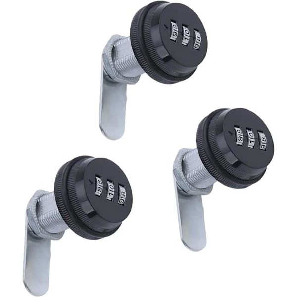 3 Pack Combination Cam Lock RV Password Coded Lock for 3-Digit 90 Degree Rotary Zinc Alloy 30mm/1.1"