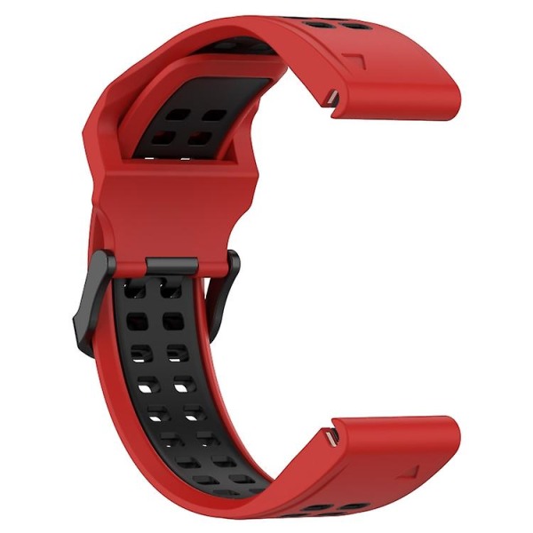 Tvåfärgat silikonarmband för Garmin Fenix 7s / 6s / 5s ORD Red Black