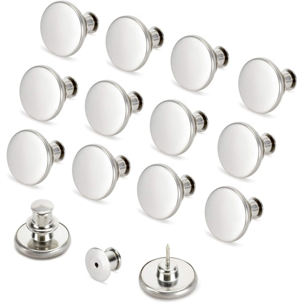 pins Ingen syning Øjeblikkelig 17mm Udskiftningsknap - Justerbar bukser knapper kit (12 sæt)