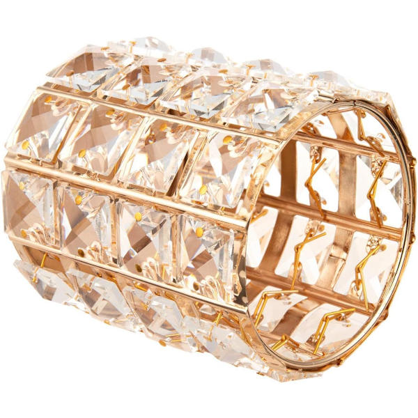 n ncil Continer Holder Office Desk ccessories Continer Mke Up Brushed Storge Box (Crystl,Gold)  Crystl,Gold  Crystal,Gold
