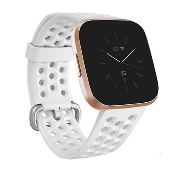 For Fitbit Versa 2 Åndbar Silikonurrem TTW White
