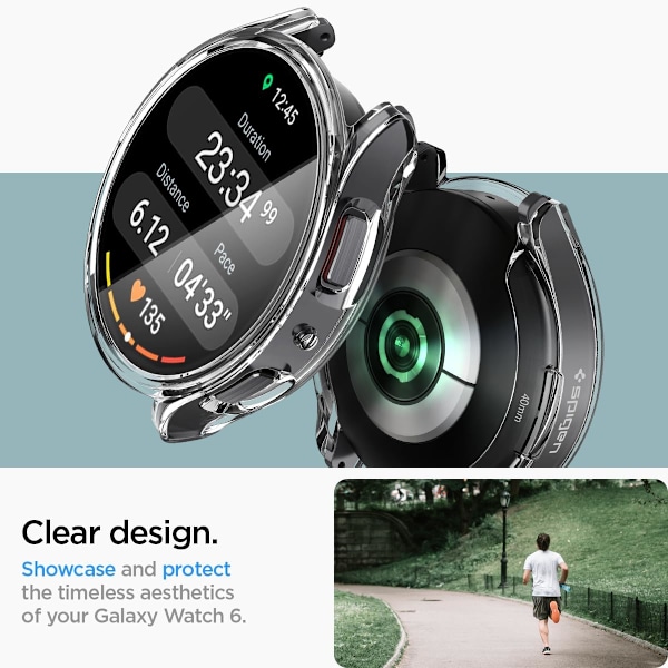 Ultra Hybrid Designet til Galaxy Watch 6 40mm Cover Ridsefast Samlet Beskyttelsescover med Skærmbeskytter (2023) - Krystalklar Krystal Cl