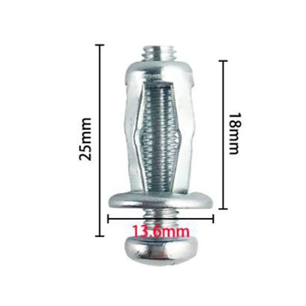 10-pakning M5x25 mm jackmuttrar kronbladsmuttrar Expansionsmutter tynne fester