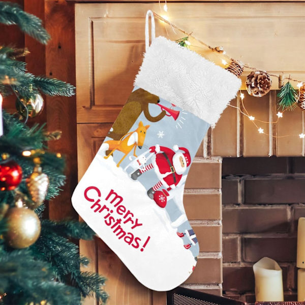 Jule-Strømpe, Personlige Jule-Strømper 2-pakning Jul Vinter Julemand Skovdyr 45,7 cm Jule-Strømper Hængende Ornament