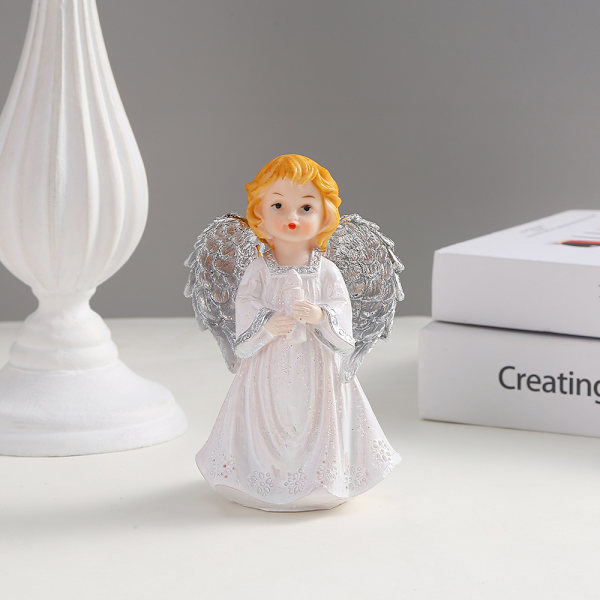 Pige Elf Engel Staty Studie Stue Desktop Resin Håndværk
