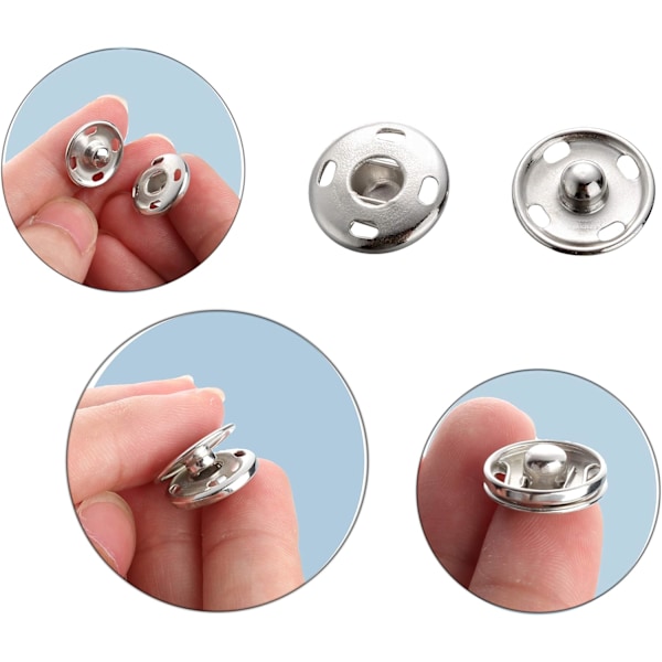 Metallknappar - Perfekt för stängning i hantverk (15 mm)