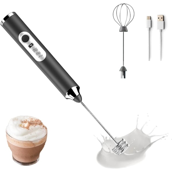 Mælkeskummer Kaffe Mælkeskummer USB Genopladelig Håndholdt Mælkeskummer 1 Mælkeskummer 1 Pisk til Cappuccino, Varm Chokolade, Kaffe, Latte